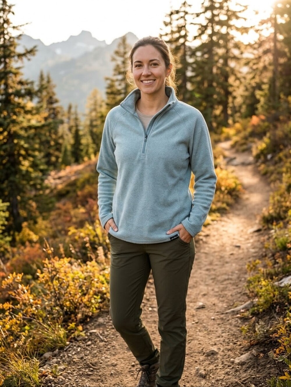 Eddie Bauer Teal Fleece Pullover Quarter Zip Sweatshirt Women's XL Cabincore